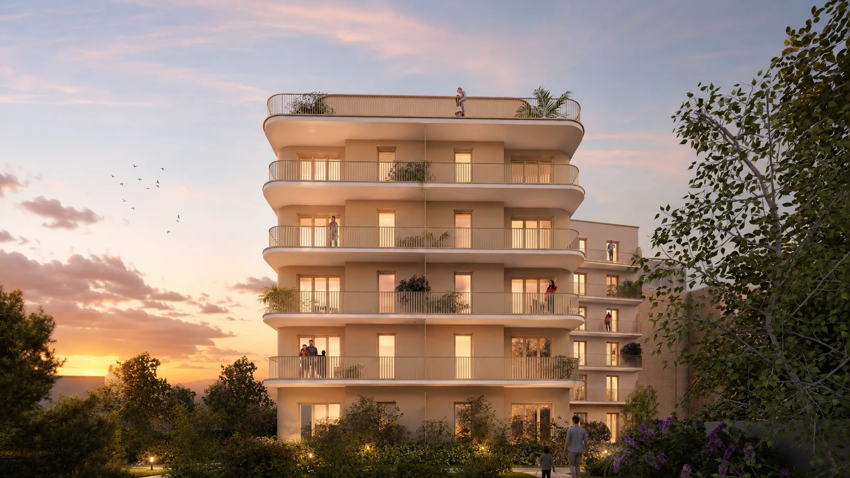 Vue arrière de la résidence Les Terrasses Mirabeau